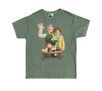 Wallace & Gromit Men's Vintage Wash Boxy T-Shirt in Green | Size: Medium Wallace & Gromit Green M