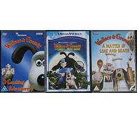 Wallace & Gromit - The Complete Collection and MORE !!! 3 dvds (5 movies: a grand day out + the wrong trousers + a close shave + a matter of loaf and death + curse of the were-rabbit