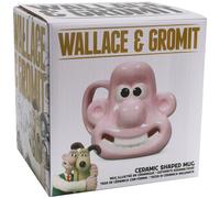 Wallace & Gromit Wallace Shaped Ceramic Mug Hand Painted Gift Boxed