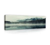 WallArena - Canvas Art - Mountains and lake landscape nature - 120x80 cm Prints - Picture On Canvas - XXL Large Wall Art For Living Room & Bedroom - Modern Living Room Wall Art - Art Canvas Print