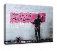 WallArena - Canvas Art - Banksy - 60x40 cm Prints - Picture On Canvas - XXL Large Wall Art For Living Room & Bedroom - Modern Living Room Wall Art - Art Canvas Print Art brick wall