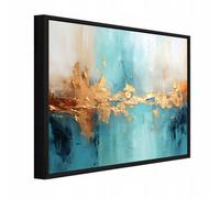Wallarena Framed Canvas Wall Art Abstract Large Home Decor Artwork Living Room Bedroom 100X70 Cm