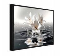 Wallarena Framed Canvas Wall Art Flowers Abstrakt Large Home Decor Artwork Living Room Bedroom 60X40 Cm