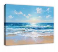 WallArena Large Canvas Wall Art for Living Room 120 x 80 cm | Odourless Latex Print, 260g/m², Ready to Hang, Waterproof, UV & Scratch Resistant, Hypoallergenic, Beach, Landscape