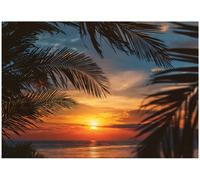 Wallarena Photo Wallpaper 3D Beach Sea Palms Mural Non-Woven Modern 300X210 Cm