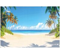 Wallarena Photo Wallpaper Beach Sea Palm Trees Bedroom Non-Woven Wall Mural Modern 350X250 Cm