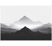 Wallarena Photo Wallpaper Black And White Mountains Non-Woven Wall Mural Modern 400X280 Cm