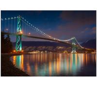 Wallarena Photo Wallpaper City Bridge Mural Non-Woven Modern 300X210 Cm
