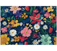 Wallarena Photo Wallpaper Flowers Colourful Non-Woven Wall Mural Modern 300X210 Cm