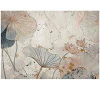 Wallarena Photo Wallpaper Flowers On Concrete Bedroom Non-Woven Wall Mural Modern 350X250 Cm