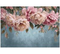 Wallarena Photo Wallpaper Flowers On Concrete Wall Mural Non-Woven Modern 400X280 Cm