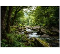 Wallarena Photo Wallpaper Forest Green 3D Wall Mural Non-Woven Modern 250X175 Cm