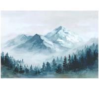 Wallarena Photo Wallpaper Living Room Mountains Forest Non-Woven Wall Mural Modern 300X210 Cm
