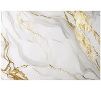 Wallarena Photo Wallpaper Marble White Gold Bedroom Non-Woven Wall Mural Modern 250X175 Cm