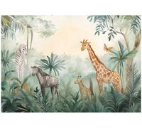 Wallarena Photo Wallpaper Safari Jungle For Kids Children Non-Woven Wall Mural Modern 400X280 Cm