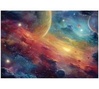 Wallarena Photo Wallpaper Space Planets For Kids Children Non-Woven Wall Mural Modern 300X210 Cm