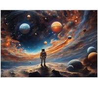 Wallarena Photo Wallpaper Space Planets For Kids Children Non-Woven Wall Mural Modern 300X210 Cm