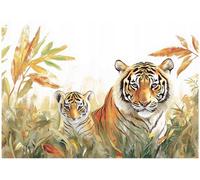 Wallarena Photo Wallpaper Tiger Animals For Kids Children Non-Woven Wall Mural Modern 400X280 Cm