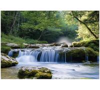 Wallarena Photo Wallpaper Waterfall Forest Nature Bedroom Non-Woven Wall Mural Modern 300X210 Cm