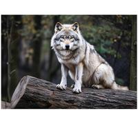 Wallarena Photo Wallpaper Wolf Animals Bedroom Non-Woven Wall Mural Modern 350X250 Cm