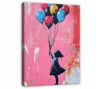 Wallarena Printed Canvas Wall Art Abstract Banksy Large Pictures Wall Home Decor 100X70 Cm