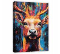Wallarena Printed Canvas Wall Art Abstract Deer Large Pictures Wall Home Decor 120X80 Cm