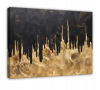 Wallarena Printed Canvas Wall Art Abstrakt Gold Black Large Pictures Wall Home Decor 120X80 Cm