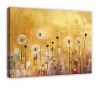 Wallarena Printed Canvas Wall Art Abstrakt Gold Flowers Home Decor Paintings Bedroom 100X70 Cm