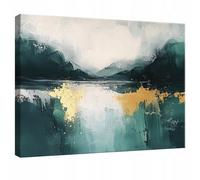 Wallarena Printed Canvas Wall Art Abstrakt Gold Home Decor Paintings Kitchen Bedroom 120X80 Cm