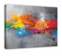 Wallarena Printed Canvas Wall Art Abstrakt Grey Modern Xxl Room Decorations Kitchen Bedroom 100X70 Cm