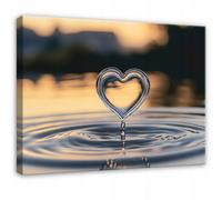 Wallarena Printed Canvas Wall Art Abstrakt Heart Home Decor Paintings Bedroom 120X80 Cm