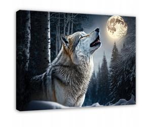 Wallarena Printed Canvas Wall Art Animals Wolf Large Pictures Wall Home Decor 120X80 Cm