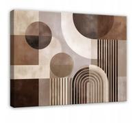 Wallarena Printed Canvas Wall Art Beige Boho Abstrakt Large Pictures Wall Home Decor 120X80 Cm