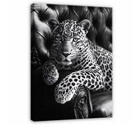 Wallarena Printed Canvas Wall Art Black And White Tiger Large Pictures Wall Home Decor 60X40 Cm