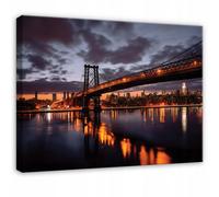 Wallarena Printed Canvas Wall Art City Night Large Pictures Wall Home Decor 120X80 Cm