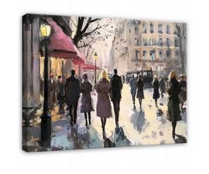 Wallarena Printed Canvas Wall Art City People Large Pictures Wall Home Decor 100X70 Cm