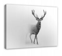 Wallarena Printed Canvas Wall Art Deer Grey Fog Large Pictures Wall Home Decor 100X70 Cm