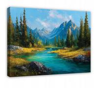 Wallarena Printed Canvas Wall Art Landscape Nature Home Decor Paintings Living Room 100X70 Cm