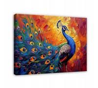 Wallarena Printed Canvas Wall Art Peacock Abstrakt Home Decor Paintings Kitchen Bedroom 100X70 Cm