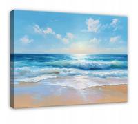 Wallarena Printed Canvas Wall Art Sea Beach Home Decor Paintings Living Room 100X70 Cm