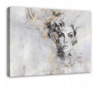 Wallarena Printed Canvas Wall Art Woman Abstract Grey Large Pictures Wall Home Decor 100X70 Cm