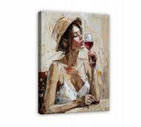Wallarena Printed Canvas Wall Art Woman Beige Home Decor Paintings Kitchen 100X70 Cm