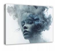 Wallarena Printed Canvas Wall Art Woman Blue Large Pictures Wall Home Decor 60X40 Cm