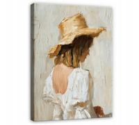 Wallarena Printed Canvas Wall Art Women Beige Boho Home Decor Paintings Living Room 60X40 Cm