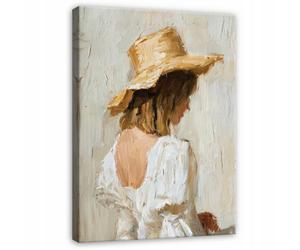 Wallarena Printed Canvas Wall Art Women Beige Boho Home Decor Paintings Living Room 60X40 Cm