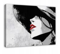Wallarena Printed Canvas Wall Art Women Grey Modern Home Decor Paintings Bedroom 60X40 Cm