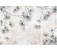 WallArena Textured Non-woven Flowers Wallpaper Mural Grey 368 x 254 cm | High-quality non-woven wallpaper, motif wallpaper for living room and bedroom: this non-woven photo wallpaper is perfect for