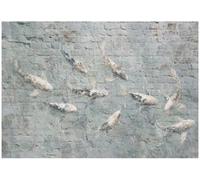 WallArena Textured Photo Wallpaper Non-Woven Fish Grey 368 x 254 cm | High-quality non-woven wallpaper, motif wallpaper for living room and bedroom: this non-woven photo wallpaper is perfect for