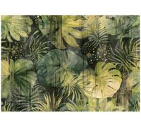 WallArena Textured Wallpaper Non-Woven Leaves Green 368 x 254 cm | High-quality non-woven wallpaper, motif wallpaper for living room and bedroom: this non-woven photo wallpaper is perfect for