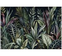 WallArena Textured Wallpaper Non-Woven Leaves Green 368 x 254 cm | High-quality non-woven wallpaper, motif wallpaper for living room and bedroom: this non-woven photo wallpaper is perfect for